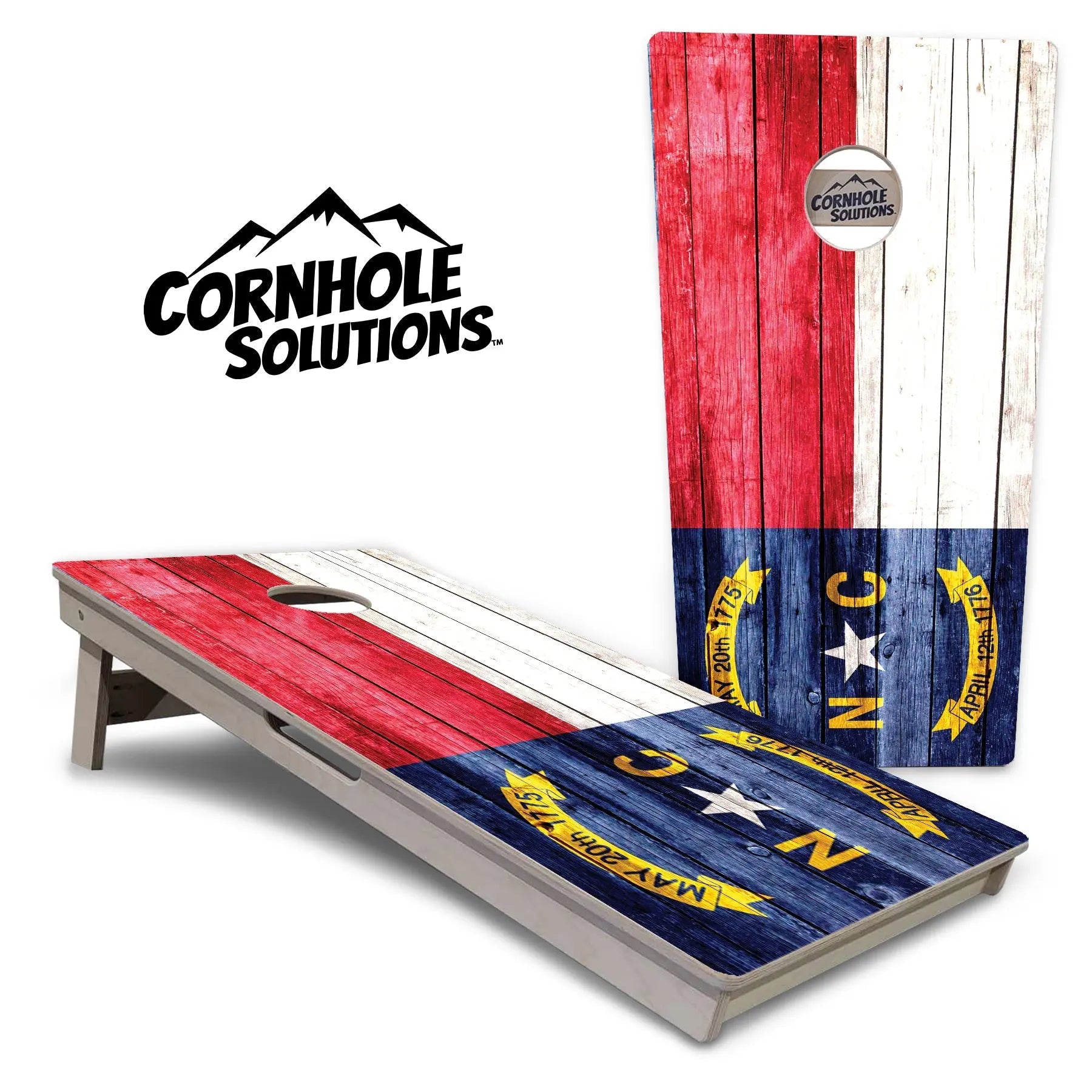 North Carolina State Flag Cornhole Boards - Professional Tournament Series Cornhole Solutions