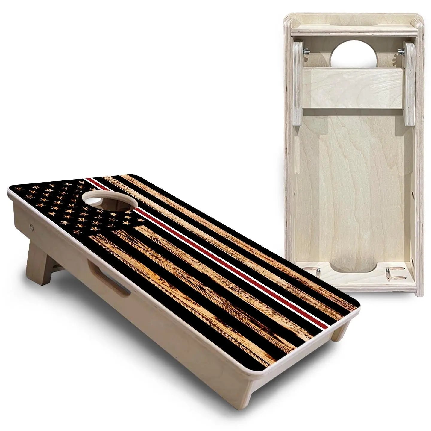 Nurse Thin Line Flag - Mini or Vacation Size Cornhole Boards by Cornhole Solutions, custom cornhole board detail photo 5