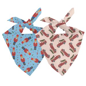 Nutcracker & Red Truck Christmas Reversible Dog Bandana by Dog Bandana Co.