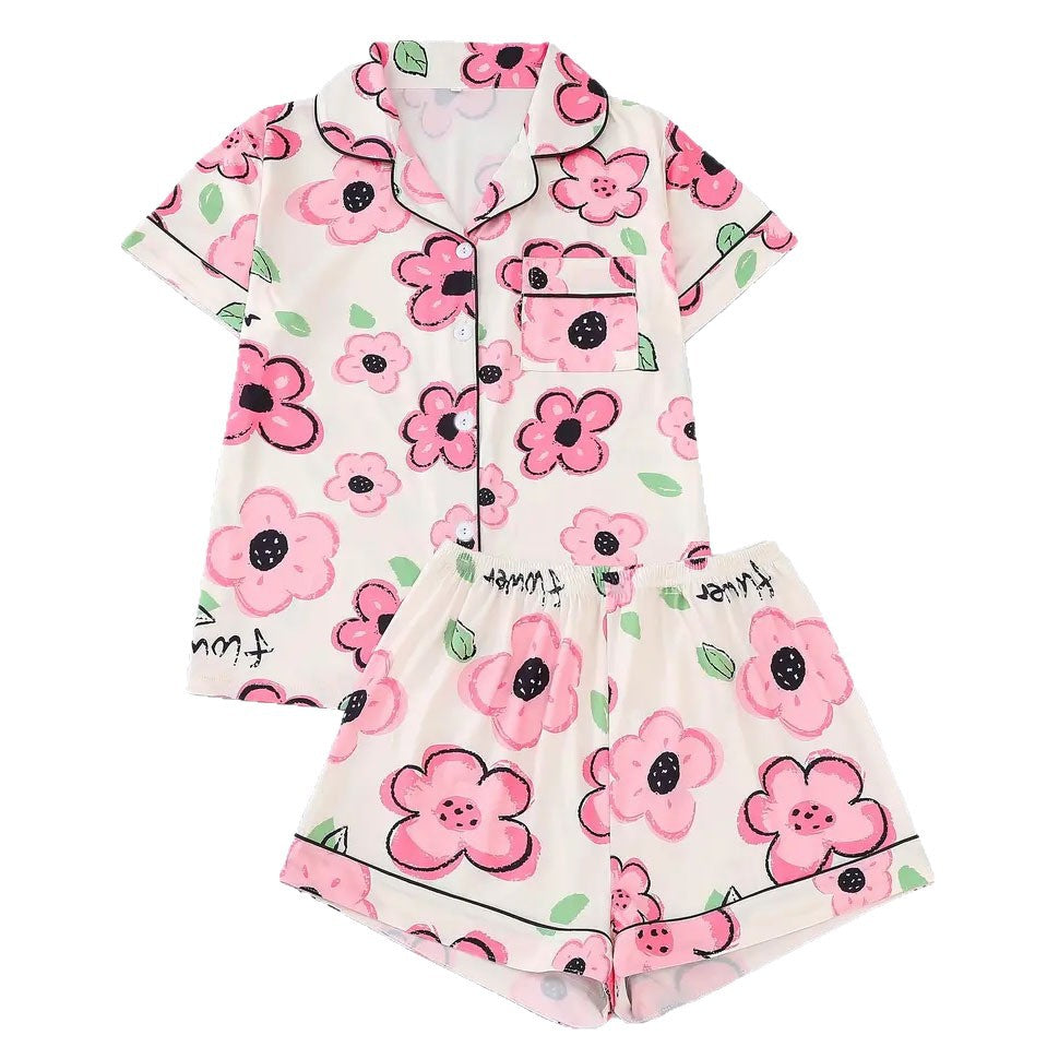 Pink Checkered Bow Women's Pajama Set — Short Sleeve Top & Shorts by The Mississippi Mermaid Mercantile - view 5