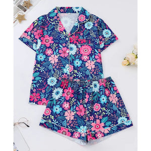 Pink Checkered Bow Women's Pajama Set — Short Sleeve Top & Shorts by The Mississippi Mermaid Mercantile - view 3