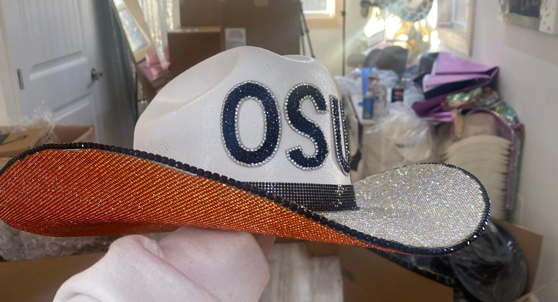 OSU Game Day Hat by Rhinestone Cowgirl, Southern lifestyle apparel detail photo 3