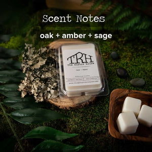 Oak + Moss Wax Melt by The Rustic House, scented candle detail photo 2