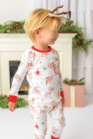 Oh Deer, Christmas is Here! Organic Cotton Pajama Set by Nola Tawk, Southern food gift detail photo 4