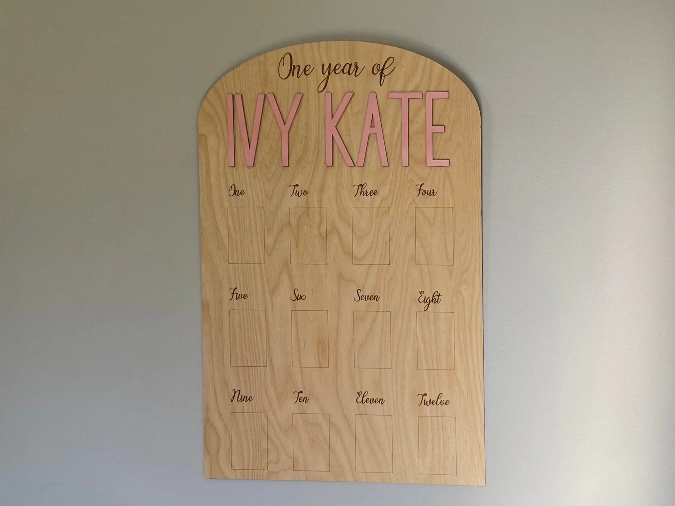 Ivy Kate's First Year: Milestone Photo Board | Baby's 1st Birthday Keepsake