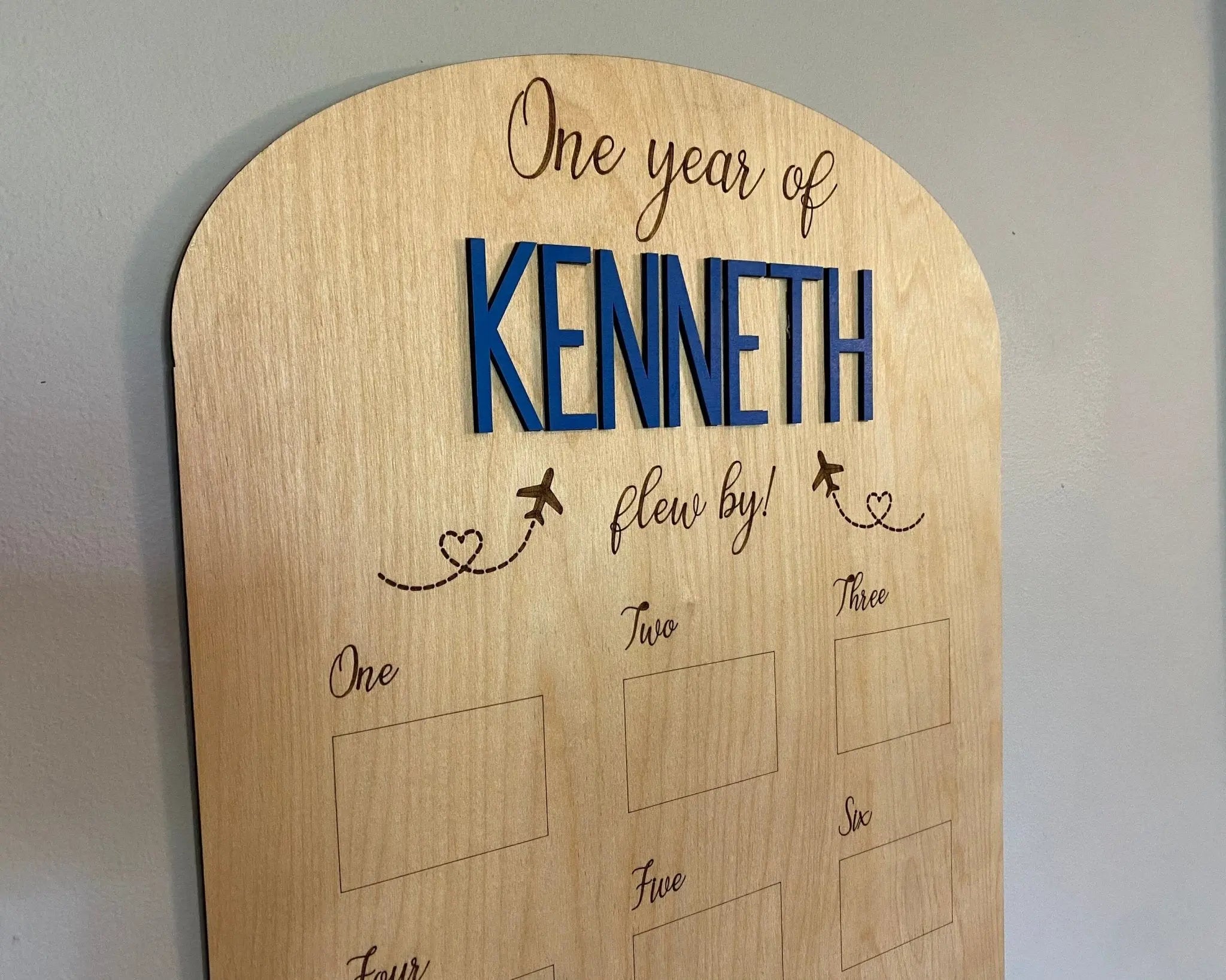 Custom One Year Milestone Photo Board: Baby's First Birthday Keepsake, Kenneth.