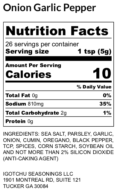 Igotchu Onion Garlic pepper seasoning