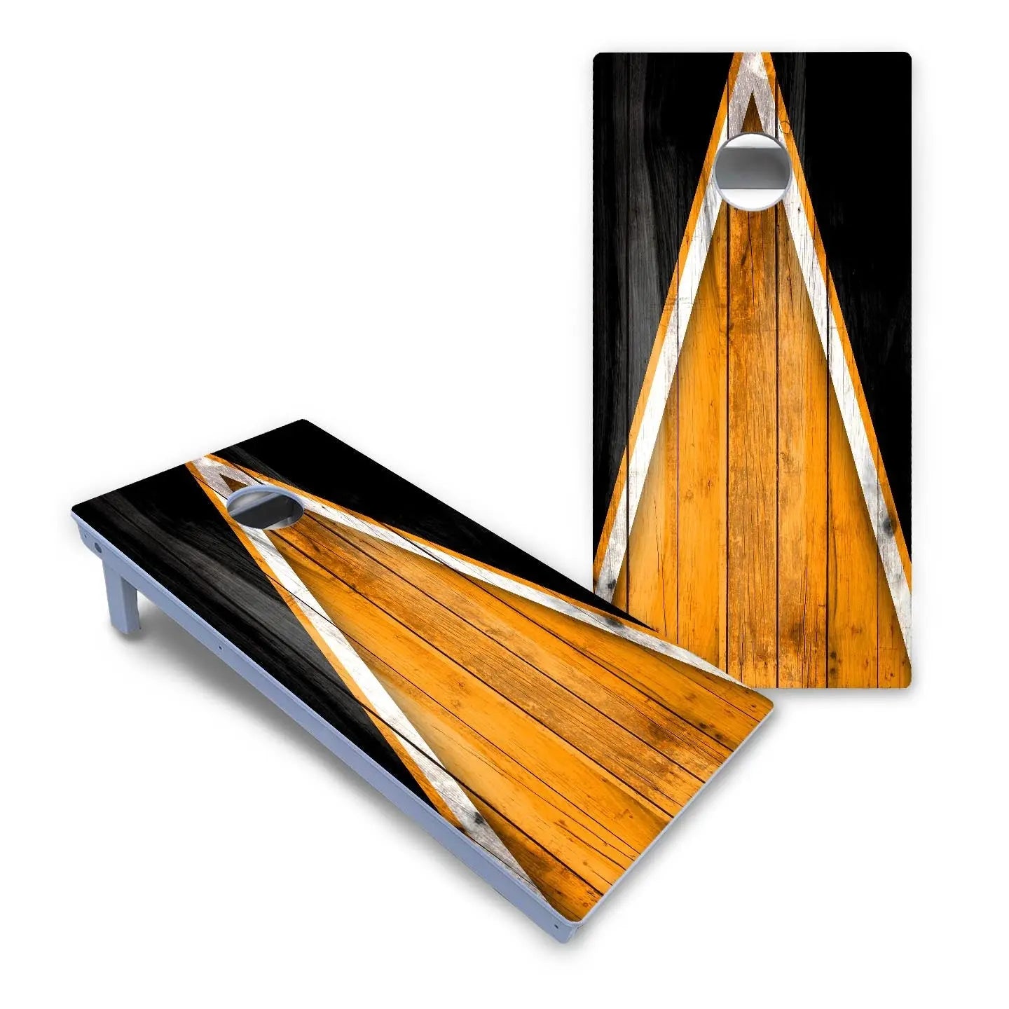Orange/Black Triangle Cornhole Boards - All Weather Series Cornhole Solutions