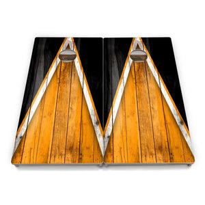 Orange / Black Triangle Cornhole Boards - Professional Tournament Series by Cornhole Solutions, custom cornhole board detail photo 2