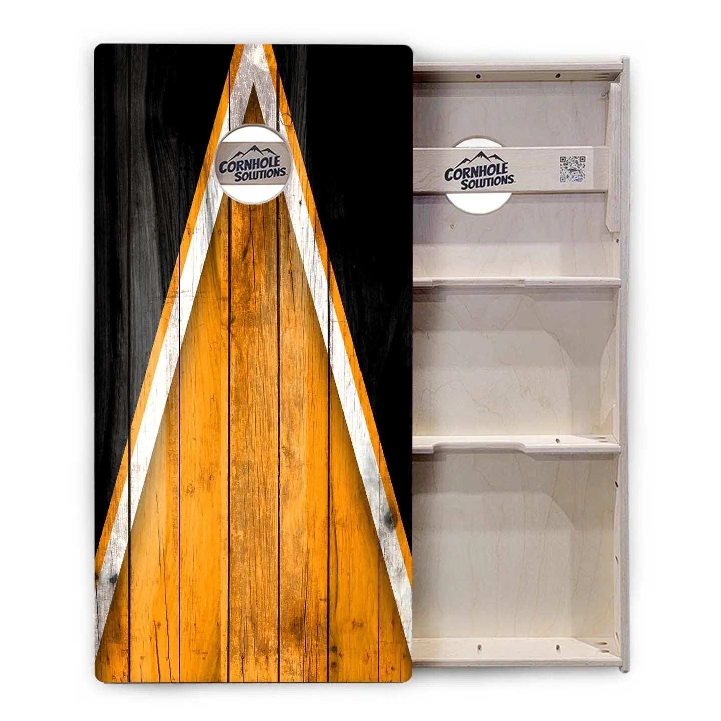 Orange / Black Triangle Cornhole Boards - Professional Tournament Series by Cornhole Solutions, custom cornhole board detail photo 3