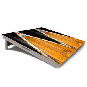 Orange / Black Triangle Cornhole Boards - Professional Tournament Series by Cornhole Solutions, custom cornhole board detail photo 4