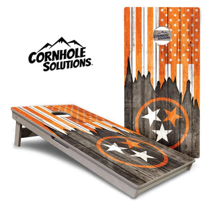 Orange TN Flag Cornhole Boards - Professional Tournament Series by Cornhole Solutions, custom cornhole board main product photo