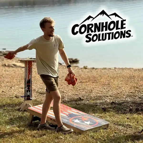 Orange TN Flag Cornhole Boards - Professional Tournament Series by Cornhole Solutions, custom cornhole board detail photo 2
