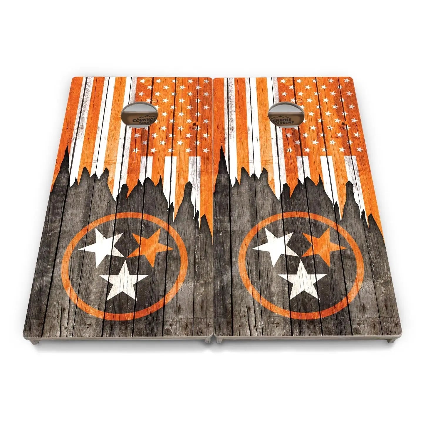 Orange TN Flag Cornhole Boards - Professional Tournament Series by Cornhole Solutions, custom cornhole board detail photo 3
