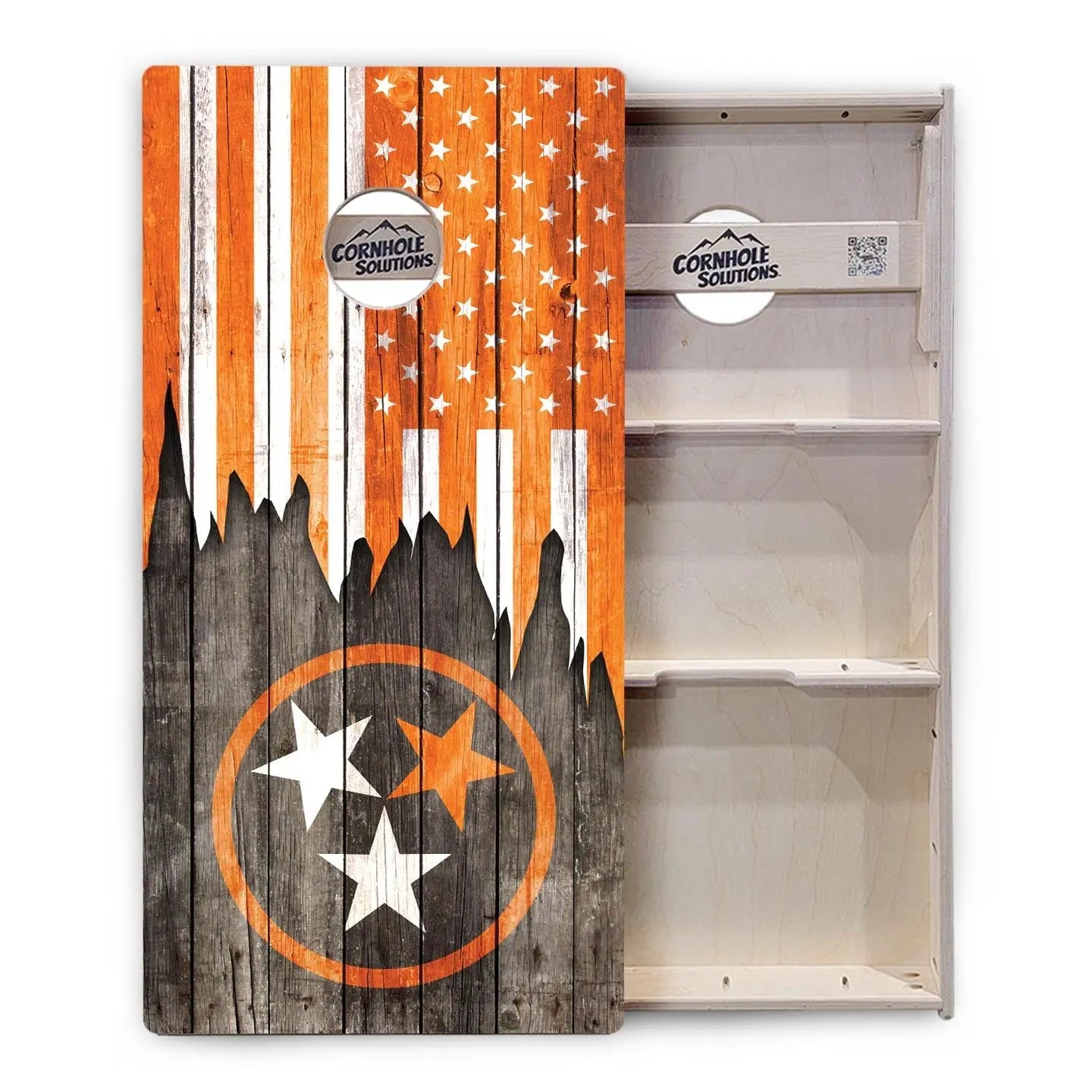 Orange TN Flag Cornhole Boards - Professional Tournament Series by Cornhole Solutions, custom cornhole board detail photo 4