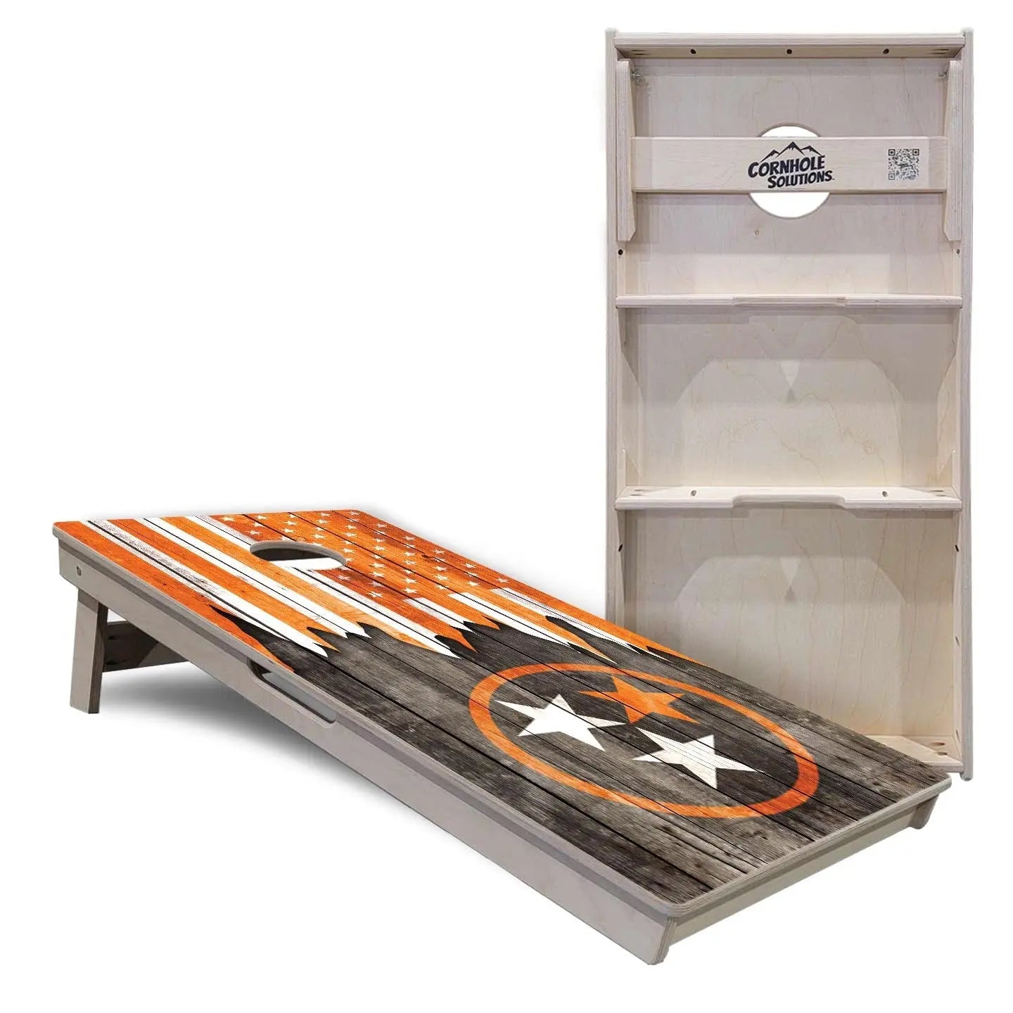 Orange TN Flag Cornhole Boards - Professional Tournament Series by Cornhole Solutions, custom cornhole board detail photo 5