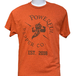Orange Vintage Logo T-Shirt by Powerful Pepper Company, Southern lifestyle apparel main product photo