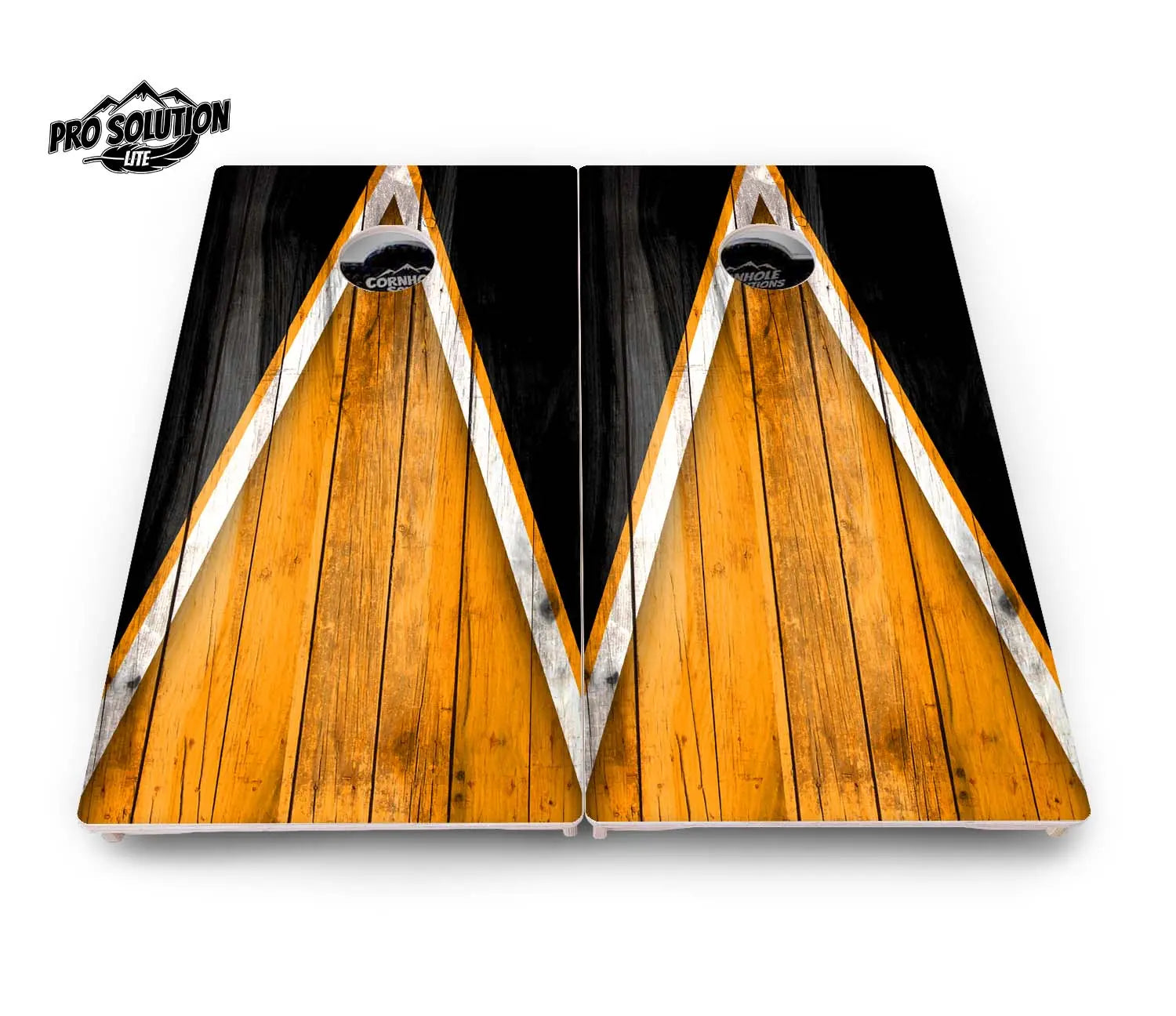 Orange & Black Triangle Cornhole Boards - Pro Solution Lite Series by Cornhole Solutions, custom cornhole board detail photo 4