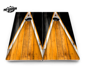 Orange & Black Triangle Cornhole Boards - Pro Solution Lite Series by Cornhole Solutions, custom cornhole board detail photo 4