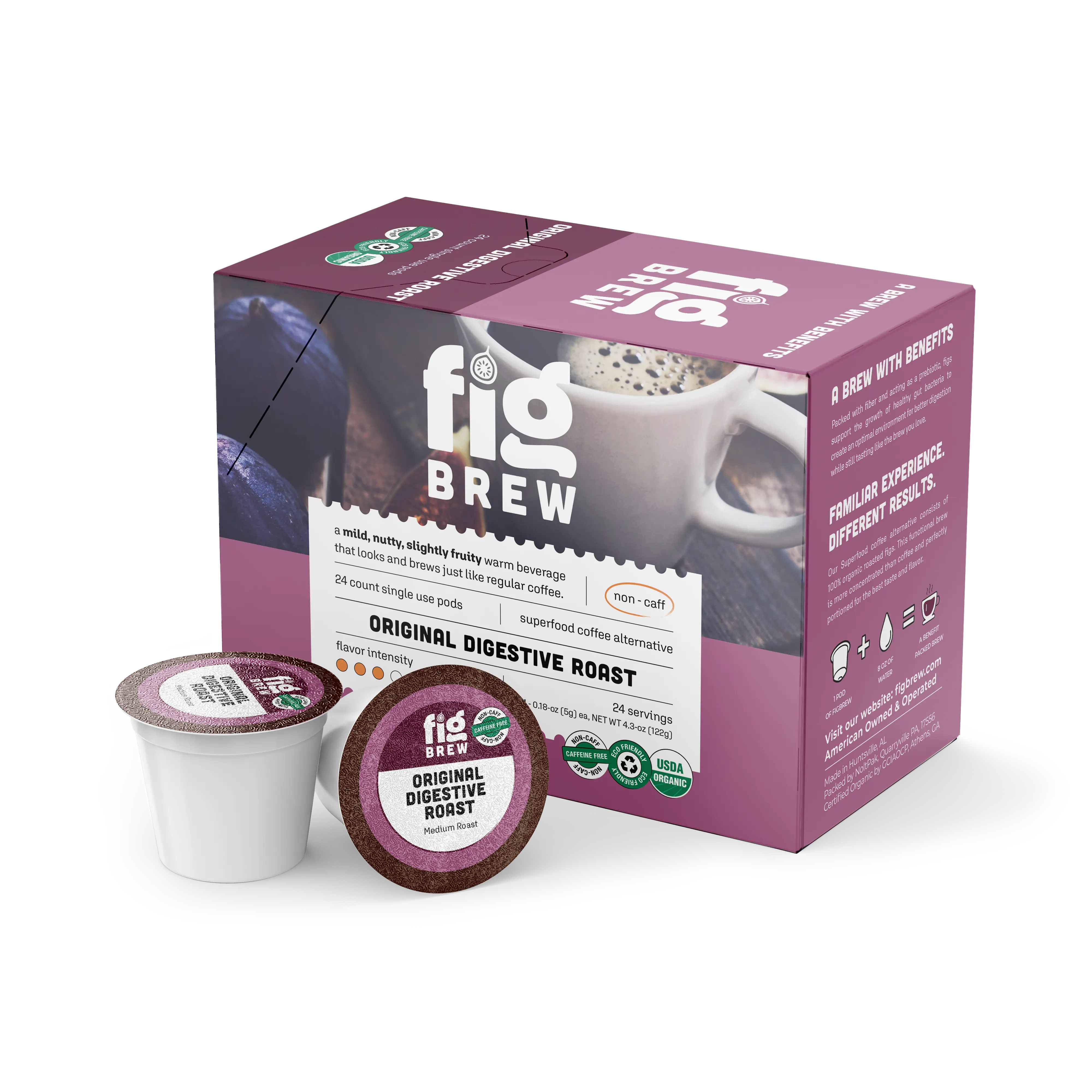 Original Digestive Roast 24ct Single Use Pods FigBrewLLC