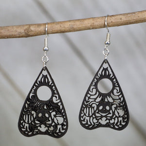 Ouija Planchette Wooden Dangle Earrings | Gothic Jewelry