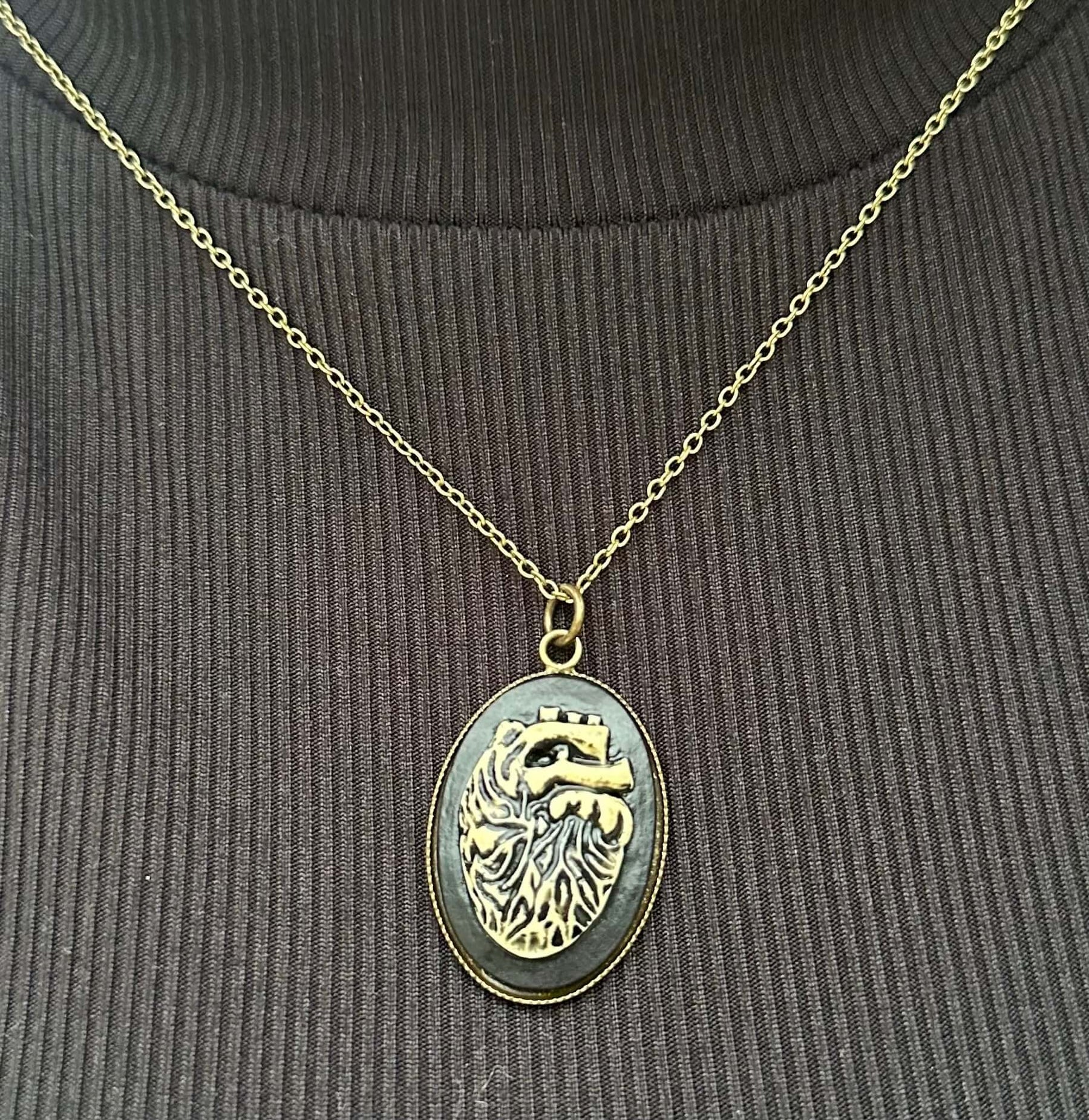 Oval Relic Pendant Necklace | Fantasy Rune Jewelry Gift by Mushroom Lady Co, handmade jewelry detail photo 2