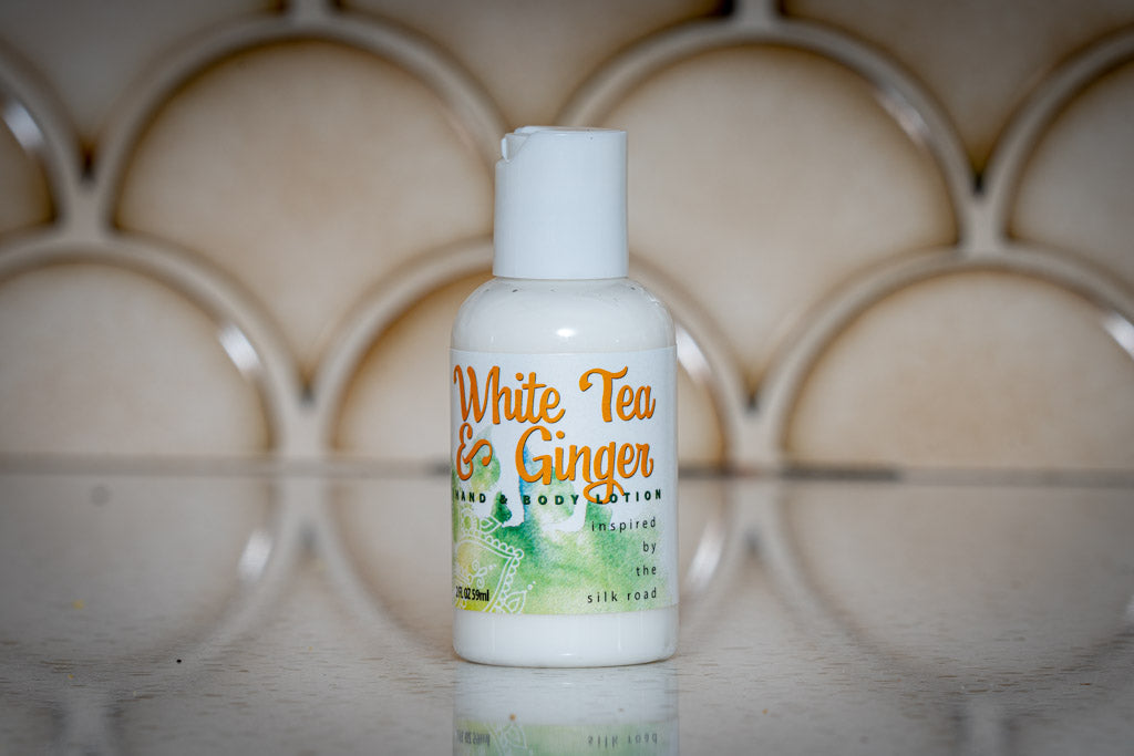 White Tea & Ginger Hand & Body Lotion 16 Oz Or 2 Oz by Essential Journeys, Southern food gift detail photo 10