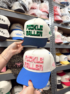 PICKLEBALLER - Vintage Trucker Hat by KenzKustomz, Southern lifestyle apparel detail photo 3