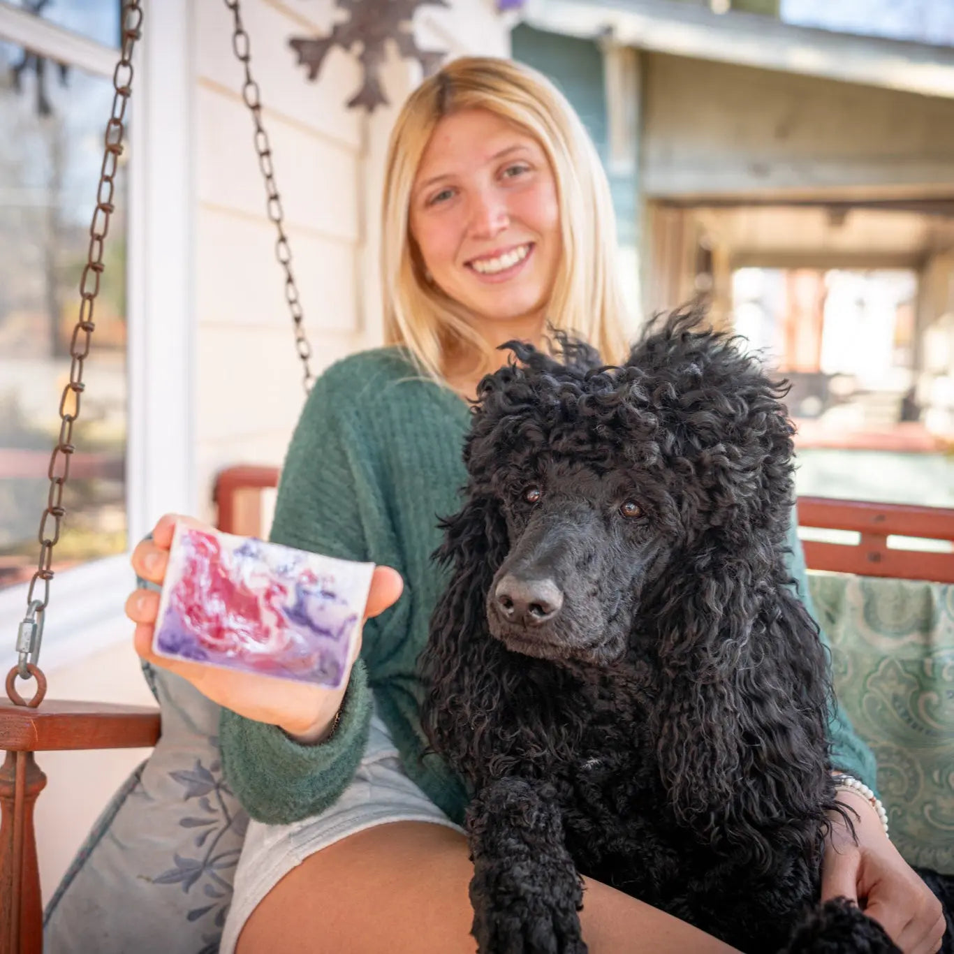 Pomegranate Goat'S Milk Soap Slice 5 Oz. by Essential Journeys, natural skincare detail photo 4