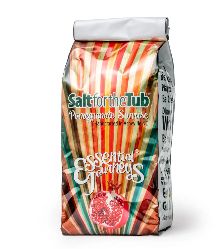 Bath salts with pomegranate and colorful stripes