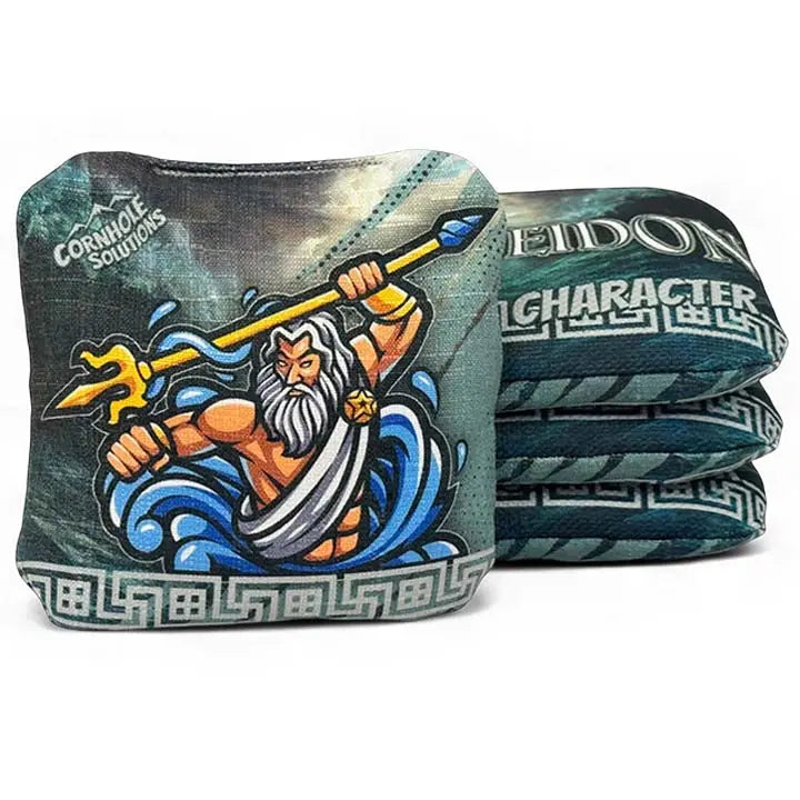 PRO Character Series Cornhole Bags - Regulation 6"x6" Set of 4 - Greek Gods by Cornhole Solutions, custom cornhole board detail photo 5