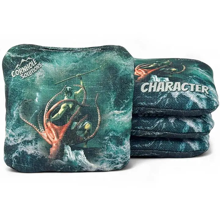 PRO Character Series Cornhole Bags - Regulation 6"x6" Set of 4 - Greek Gods by Cornhole Solutions, custom cornhole board detail photo 8