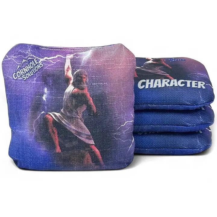 PRO Character Series Cornhole Bags - Regulation 6"x6" Set of 4 - Greek Gods by Cornhole Solutions, custom cornhole board detail photo 9