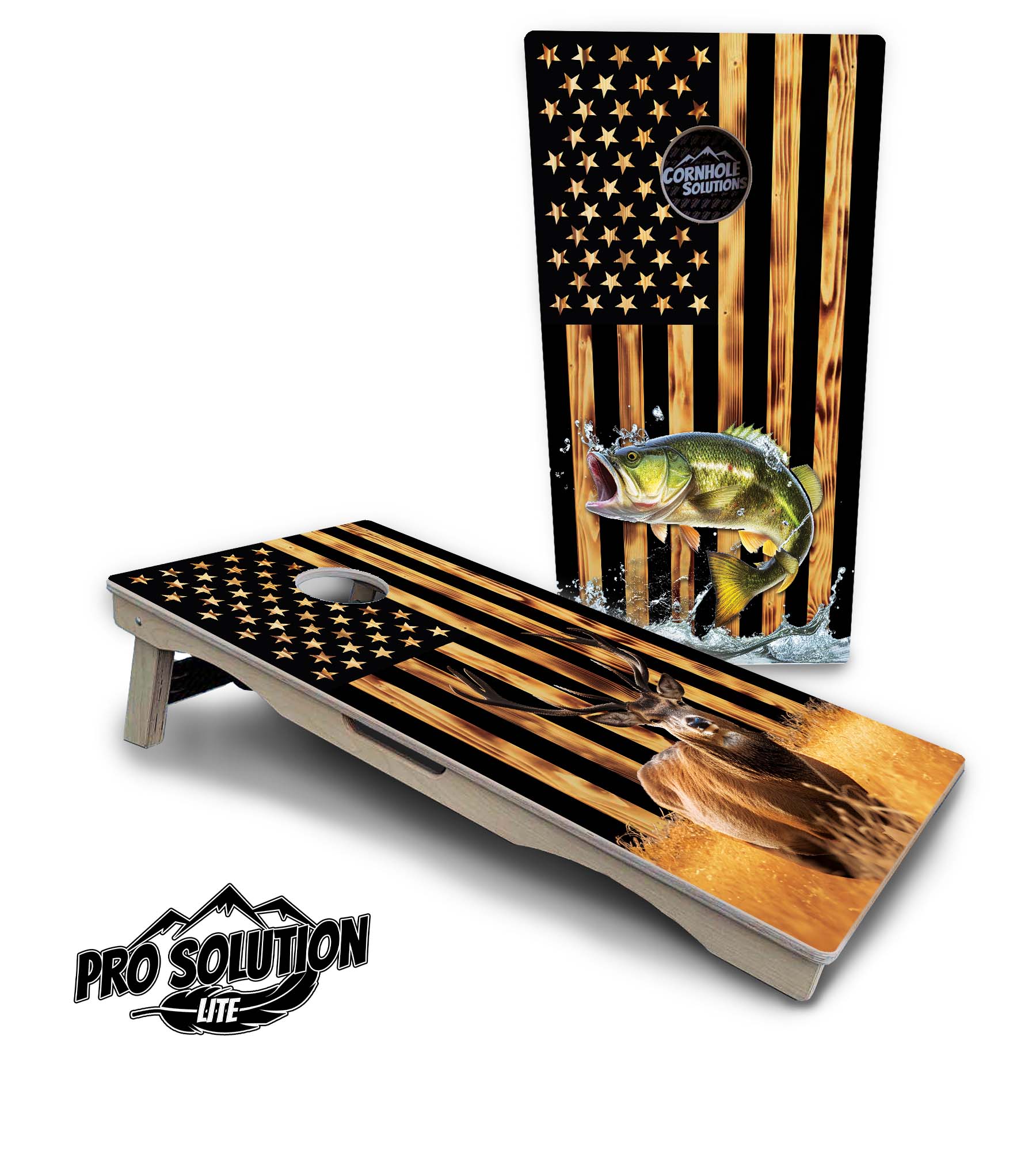 Colorful Deer & Fish Cornhole Boards – Pro Lite or Pro Elite