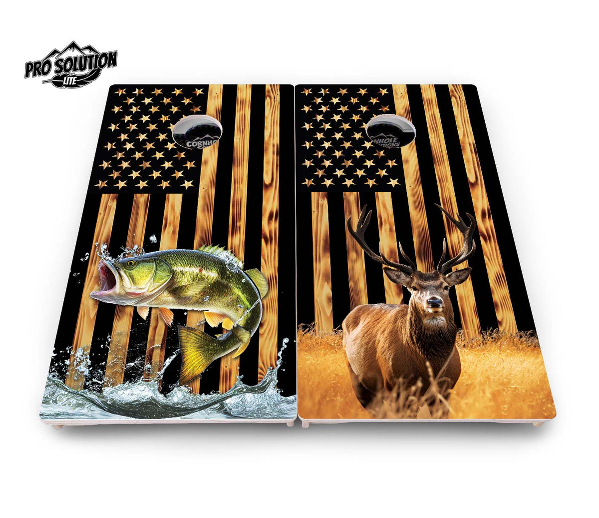 Colorful Deer & Fish Cornhole Boards – Pro Lite or Pro Elite