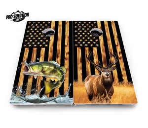 Colorful Deer & Fish Cornhole Boards – Pro Lite or Pro Elite