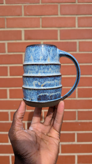 Large Blue Cascade Handmade Ceramic Mug, 16 oz by Eric Debrah Pottery