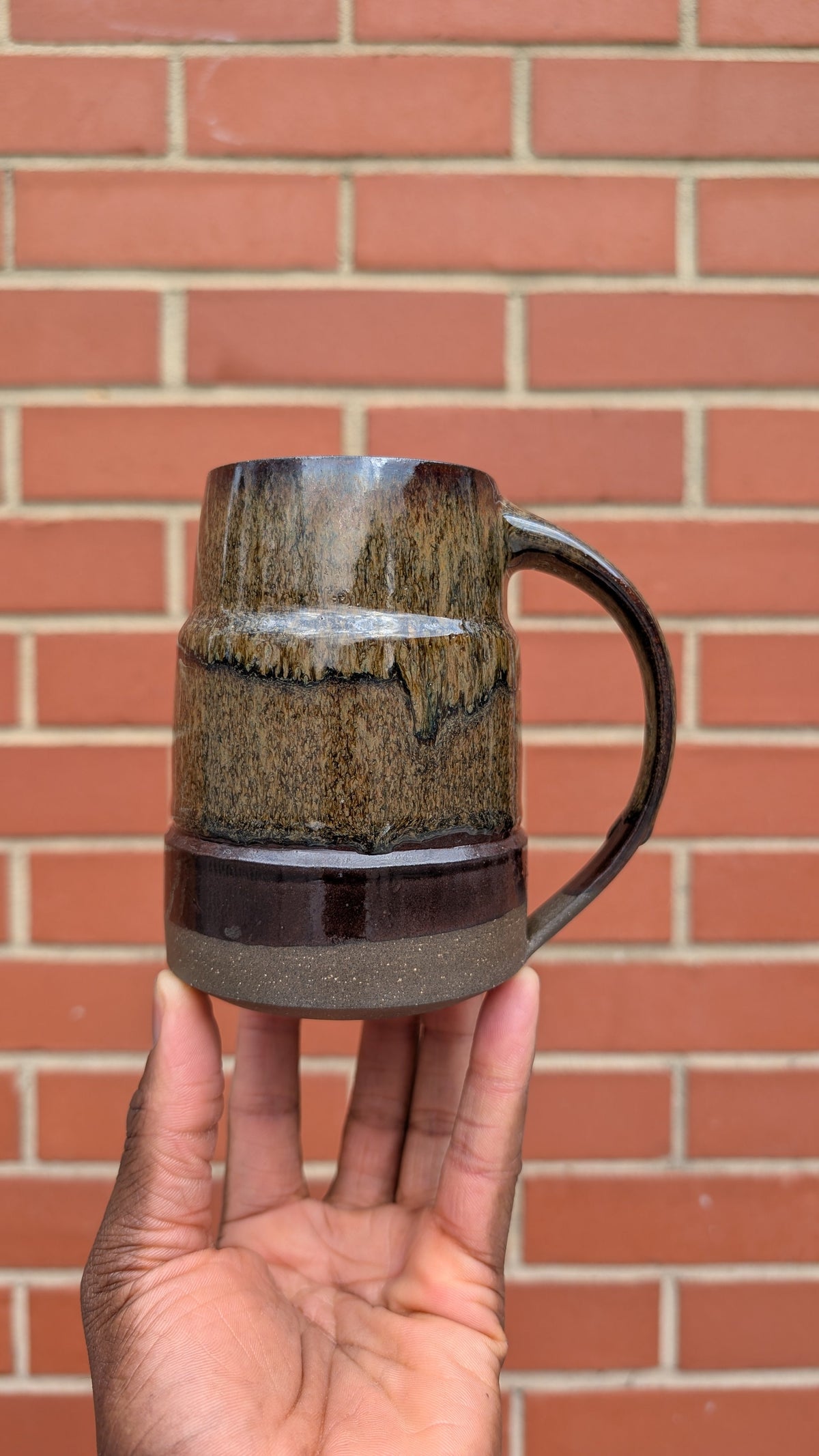 Large Bronze Drip Handmade Ceramic Mug, 16 oz by Eric Debrah Pottery