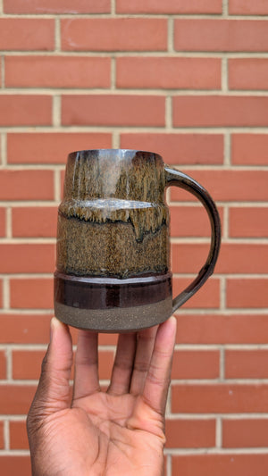 Large Bronze Drip Handmade Ceramic Mug, 16 oz by Eric Debrah Pottery