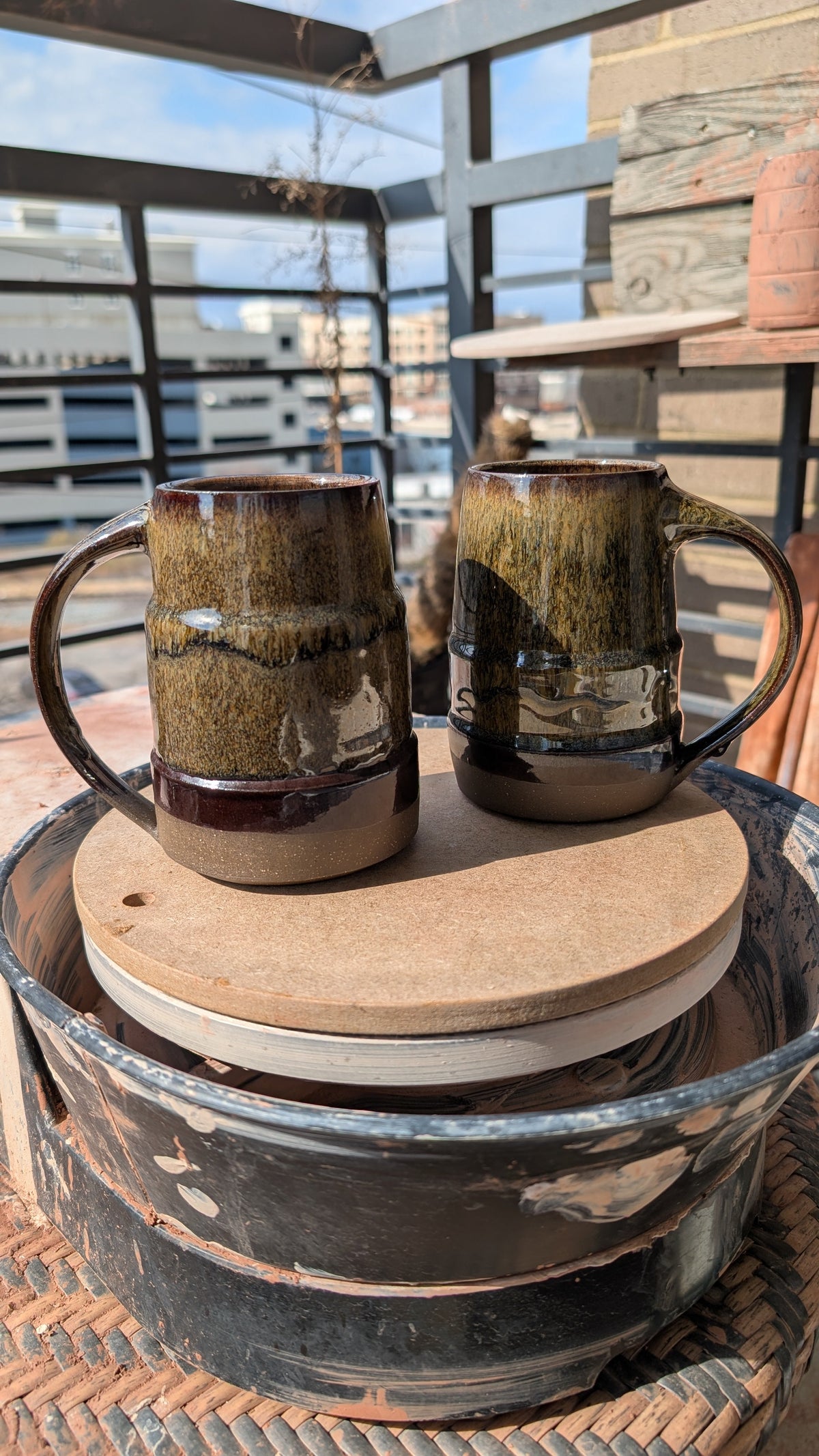 Large Iron Rain Handmade Ceramic Mug, 16 oz by Eric Debrah Pottery — product photograph 6
