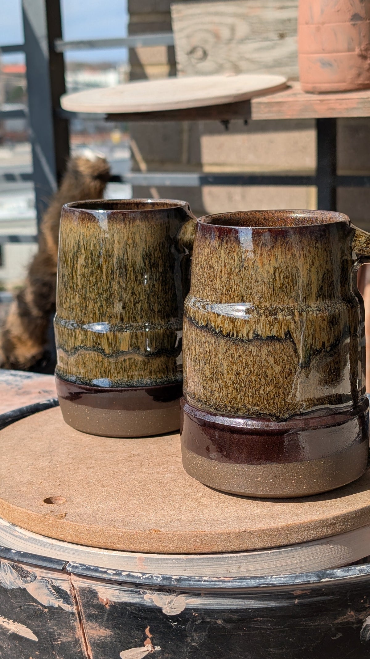 Large Iron Rain Handmade Ceramic Mug, 16 oz by Eric Debrah Pottery — product photograph 7