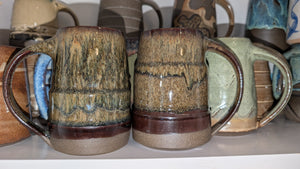 Large Bronze Drip Handmade Ceramic Mug, 16 oz by Eric Debrah Pottery — product photograph 11