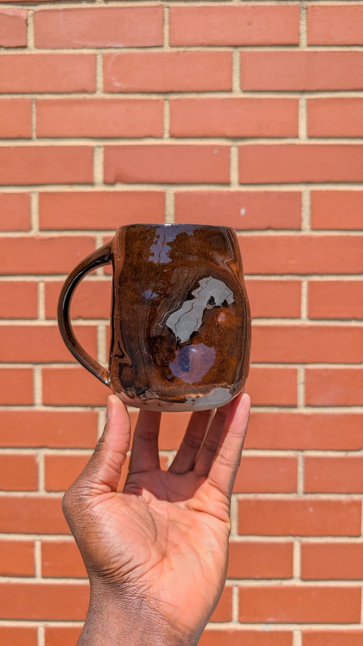 Large Glassy Folds Handmade Ceramic Mug by Eric Debrah Pottery