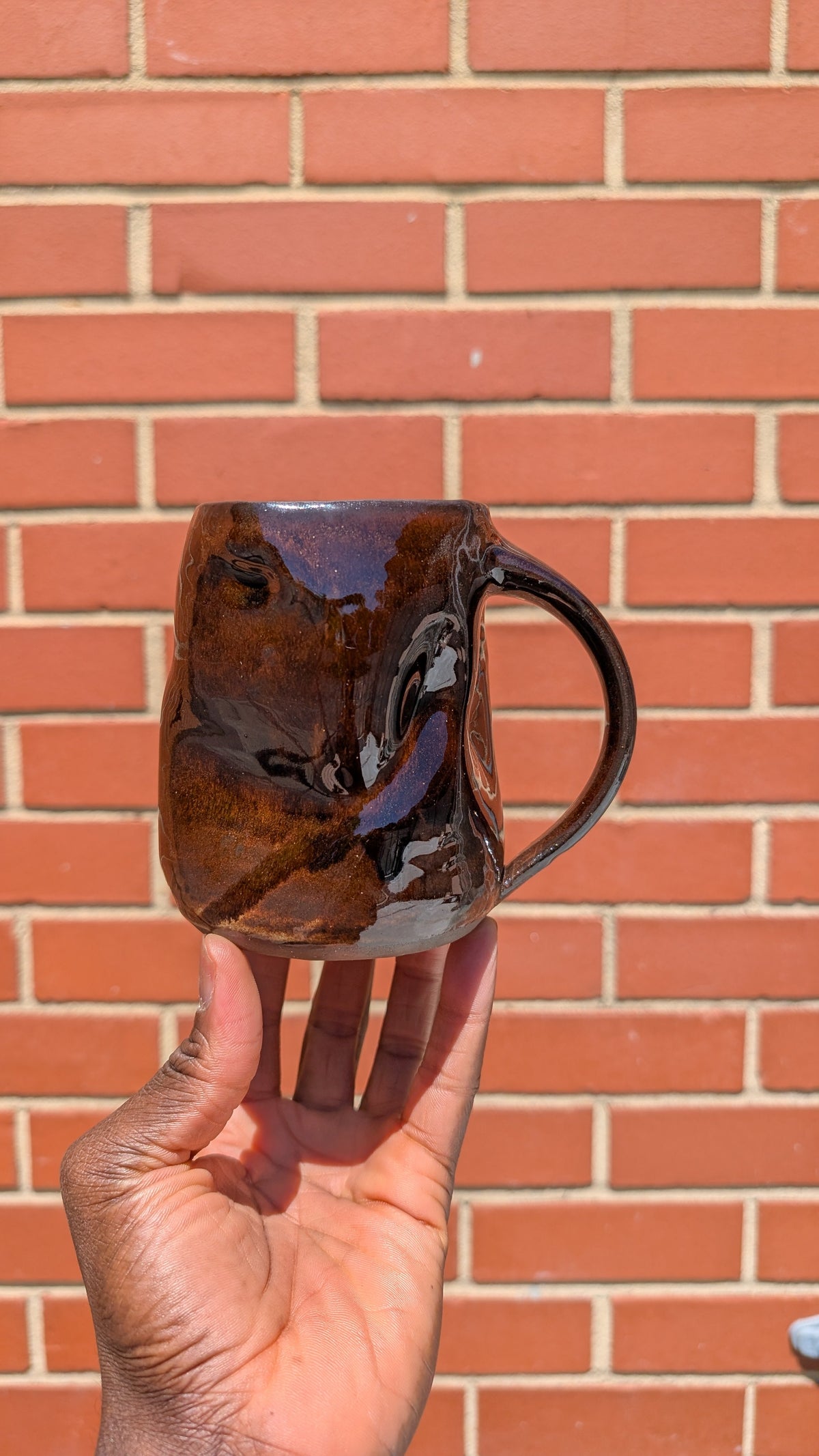 Large Glassy Folds Handmade Ceramic Mug by Eric Debrah Pottery — product photograph 2
