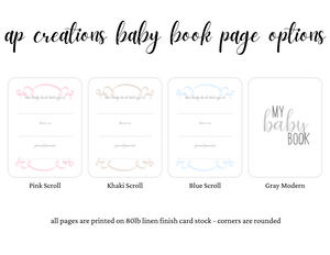 Baby Memory Book - Flax Linen (NO Bow)