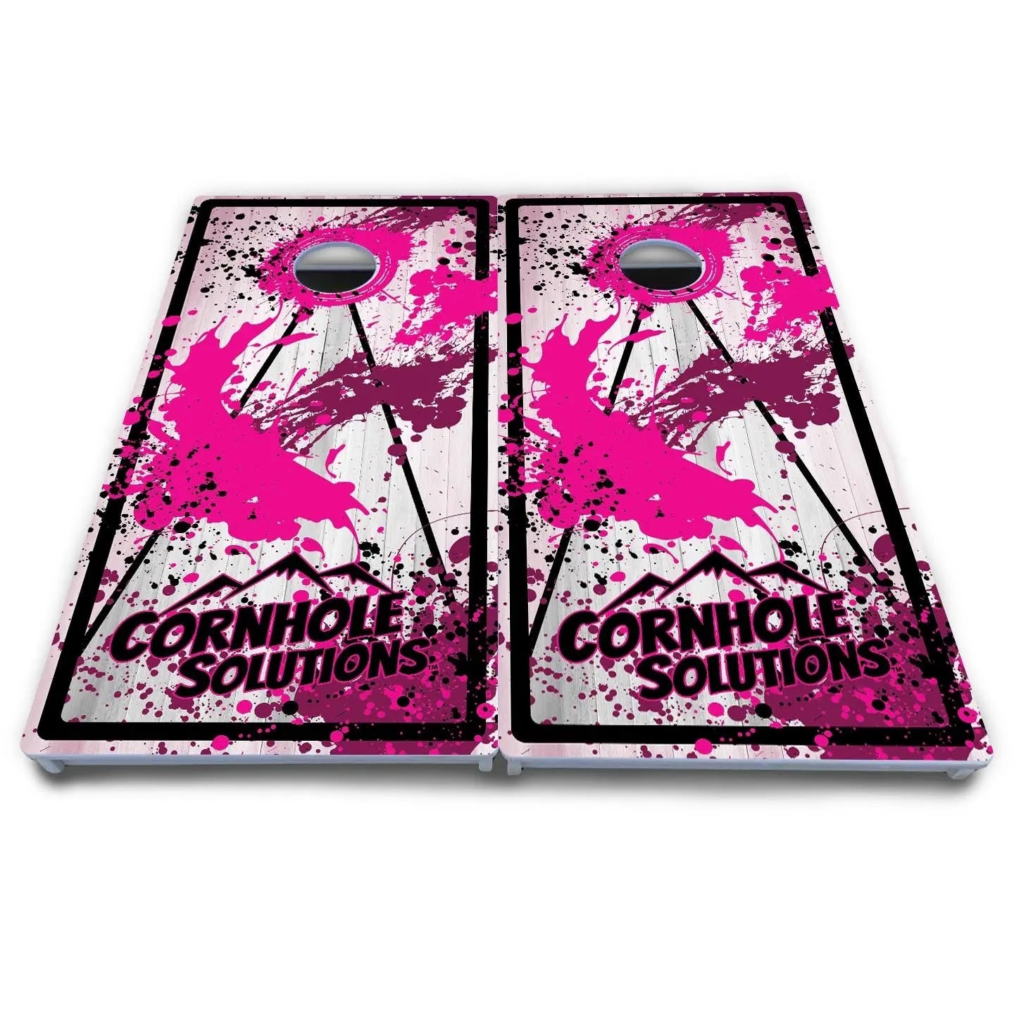 Paint Splatter CS Logo Cornhole Boards - All Weather Series by Cornhole Solutions, custom cornhole board detail photo 9