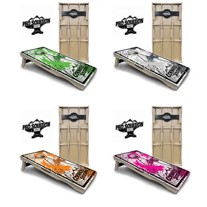 Paint Splatter CS Logo Cornhole Boards - Pro Solution Elite Series Cornhole Solutions