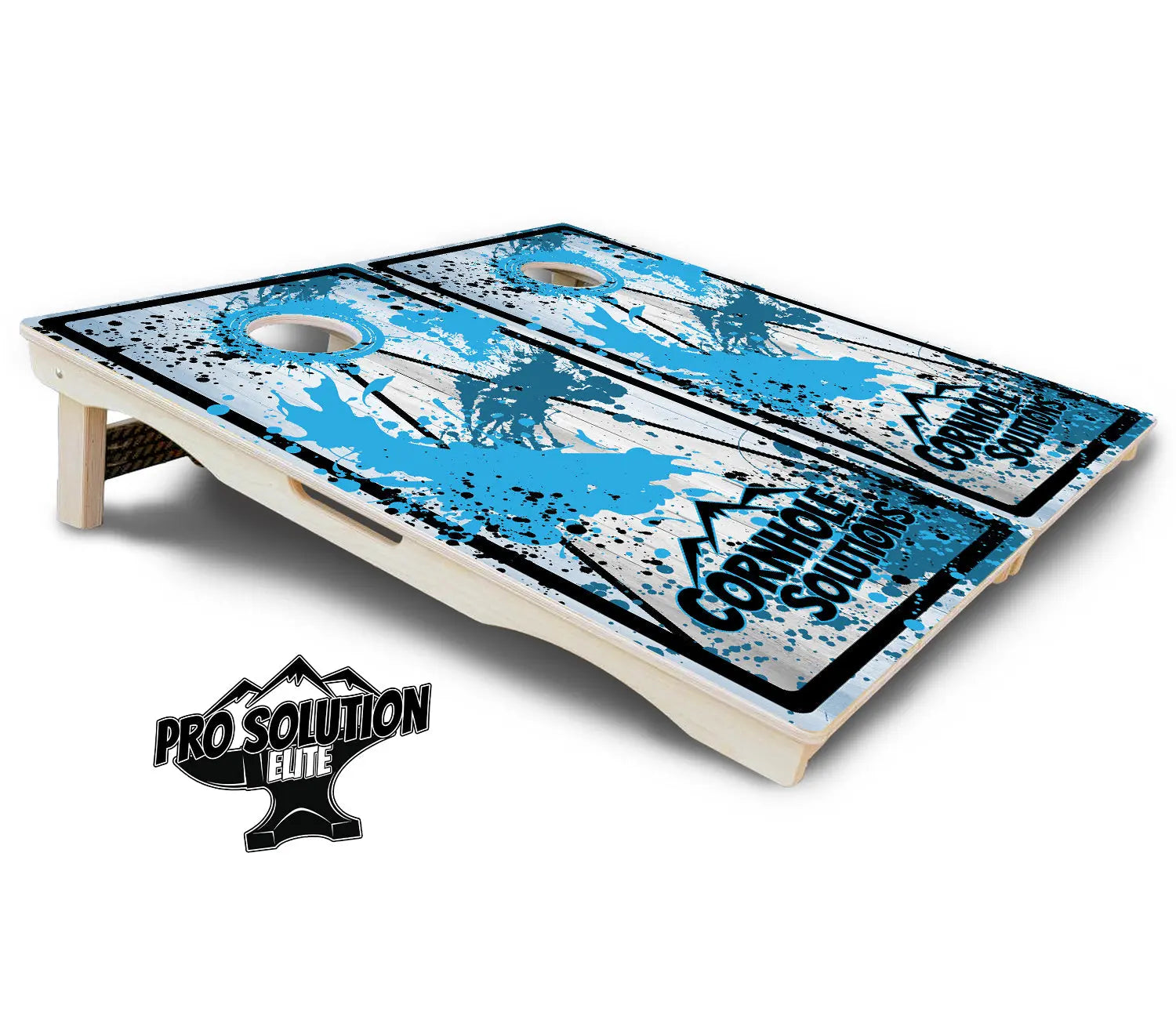 Paint Splatter CS Logo Cornhole Boards - Pro Solution Elite Series by Cornhole Solutions, custom cornhole board detail photo 6