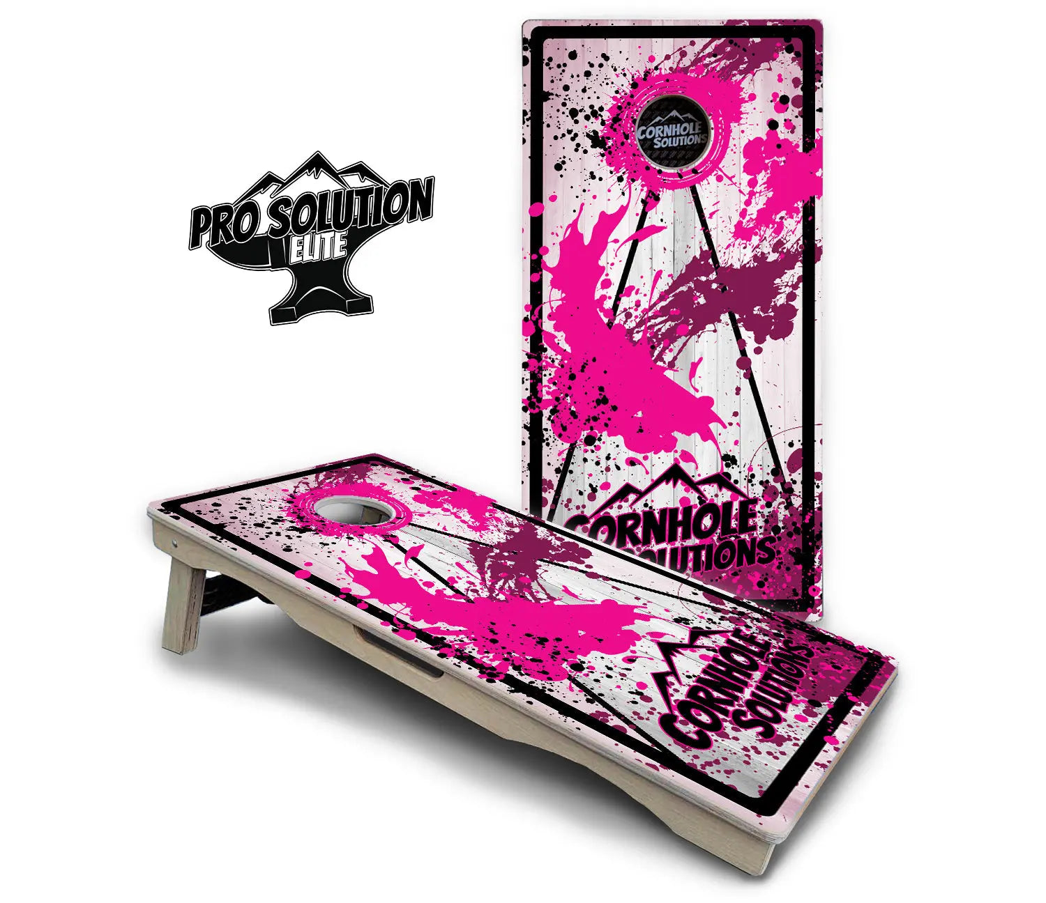 Paint Splatter CS Logo Cornhole Boards - Pro Solution Elite Series by Cornhole Solutions, custom cornhole board detail photo 13