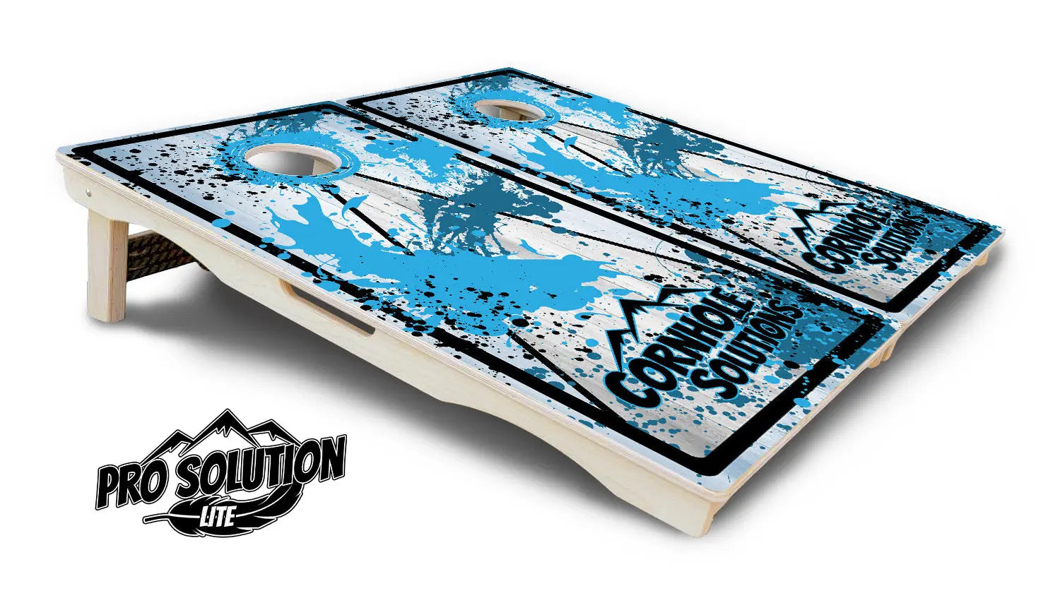 Paint Splatter CS Logo Cornhole Boards - Pro Solution Lite Series by Cornhole Solutions, custom cornhole board detail photo 5
